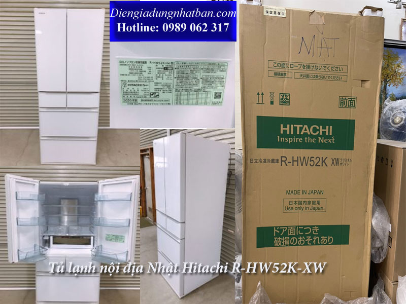 Tủ lạnh nội địa Nhật mới Hitachi R-HW52K-XW Giá Tốt