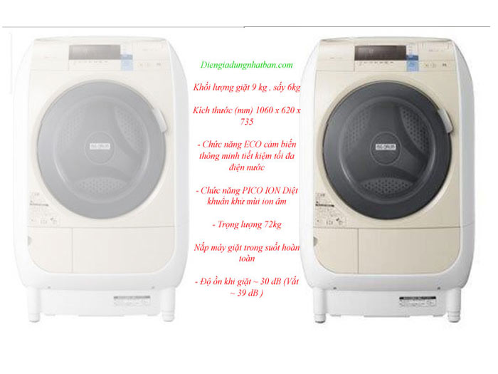 Máy giặt nhật nội địa Hitachi BD-V3600L