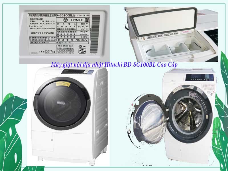 Máy giặt nội địa nhật Hitachi BD-SG100BL Cao Cấp, Giá Nét