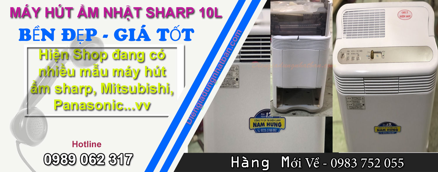 May hut am noi dia nhat Sharp 10l Gia tot